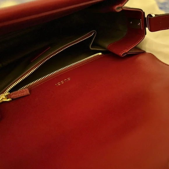 Gucci Sylvie 1969 leather shoulder bag in red NWT - Picture 6 of 9